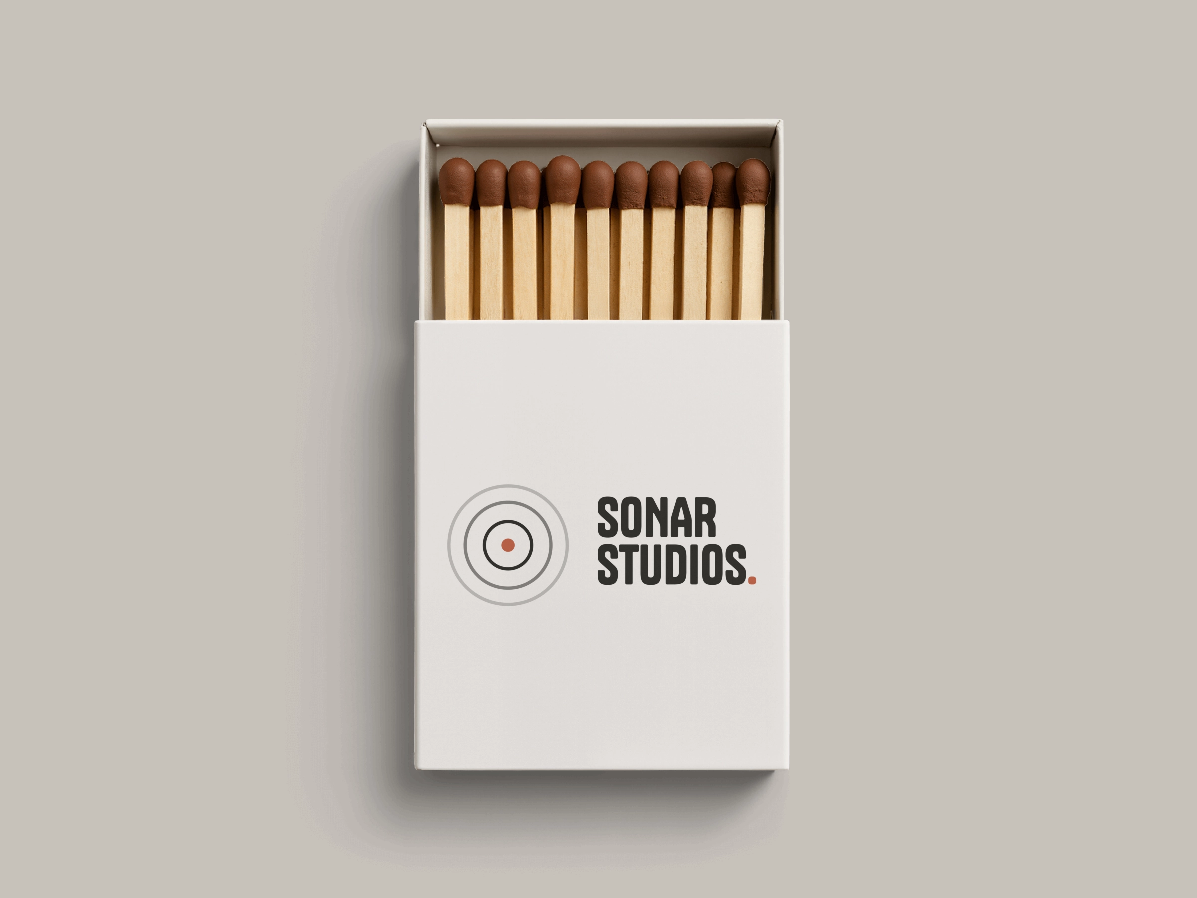 Zündholzschachtel mit der Marke Sonar Studios